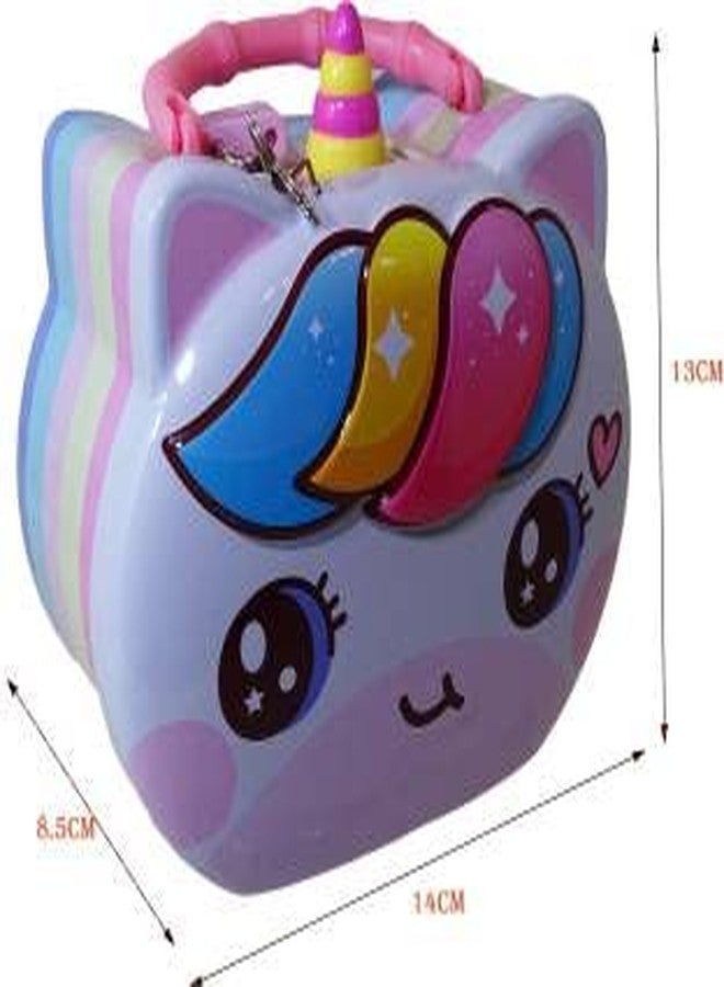 Trusmile Unicorn Cat Coin Box for Kids Cartoon Toy Money Bank for Kids with Lock, Piggy Bank for Kids Random Color - 1 Unit - Image 5